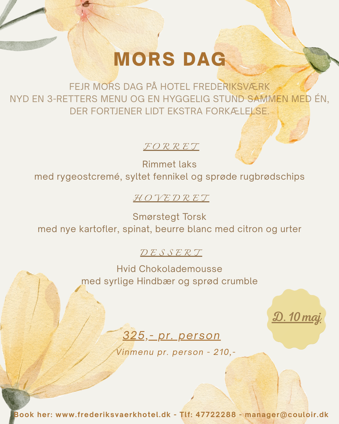 Mors dag flyer med menu